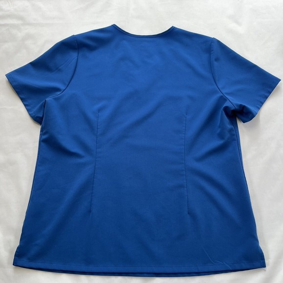 Figs Mens XL Blue Scrub Shirt Technical Collection Short Sleeve V Neck 1 Pocket - Picture 5 of 9